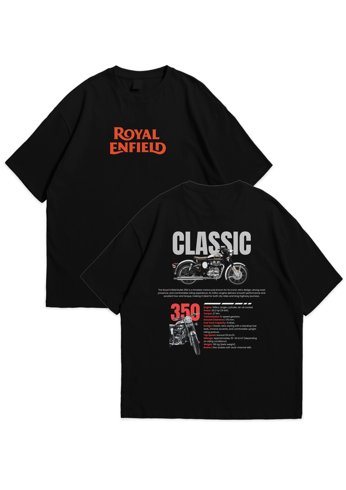Royal Enfield Classic 350 — Oversized Graphic T-Shirt