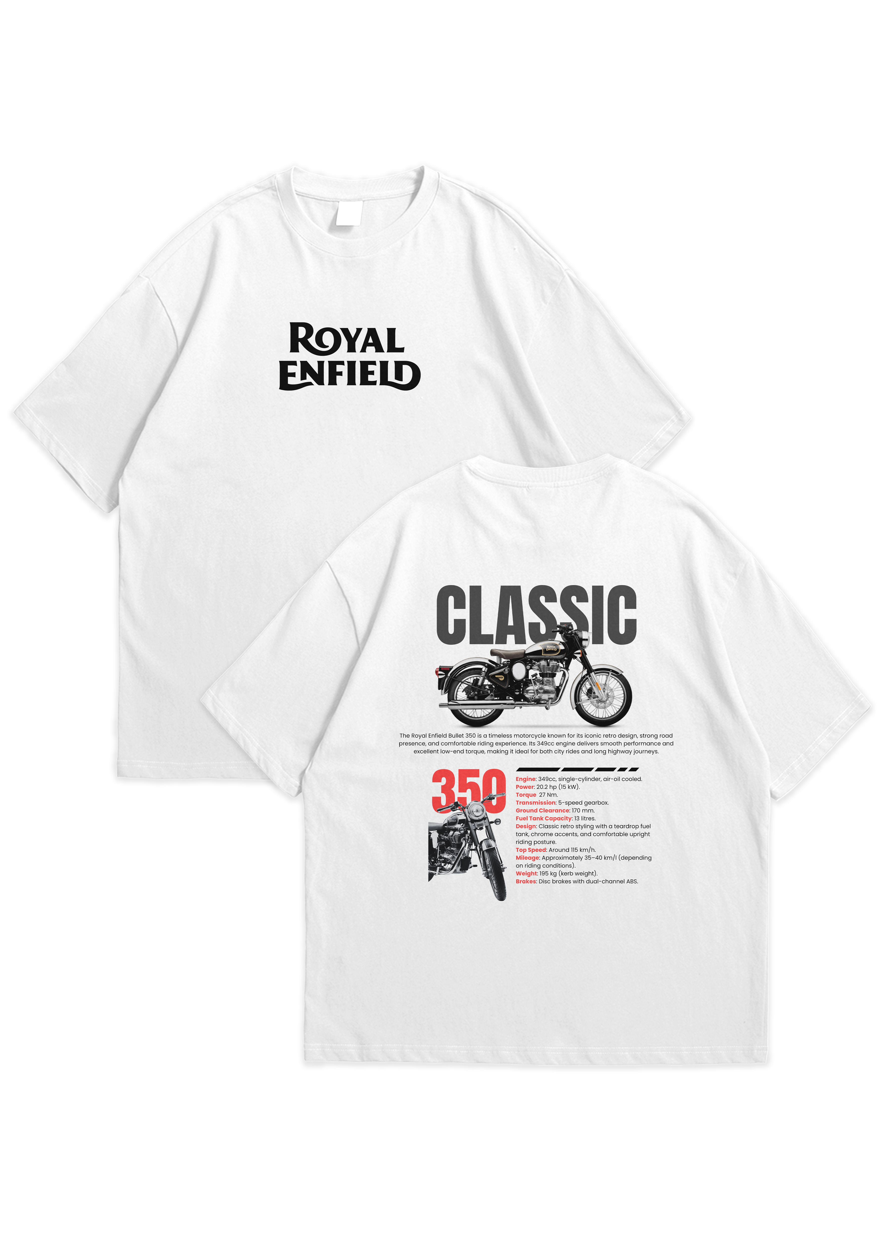 Royal Enfield Classic 350 — Oversized Graphic T-Shirt