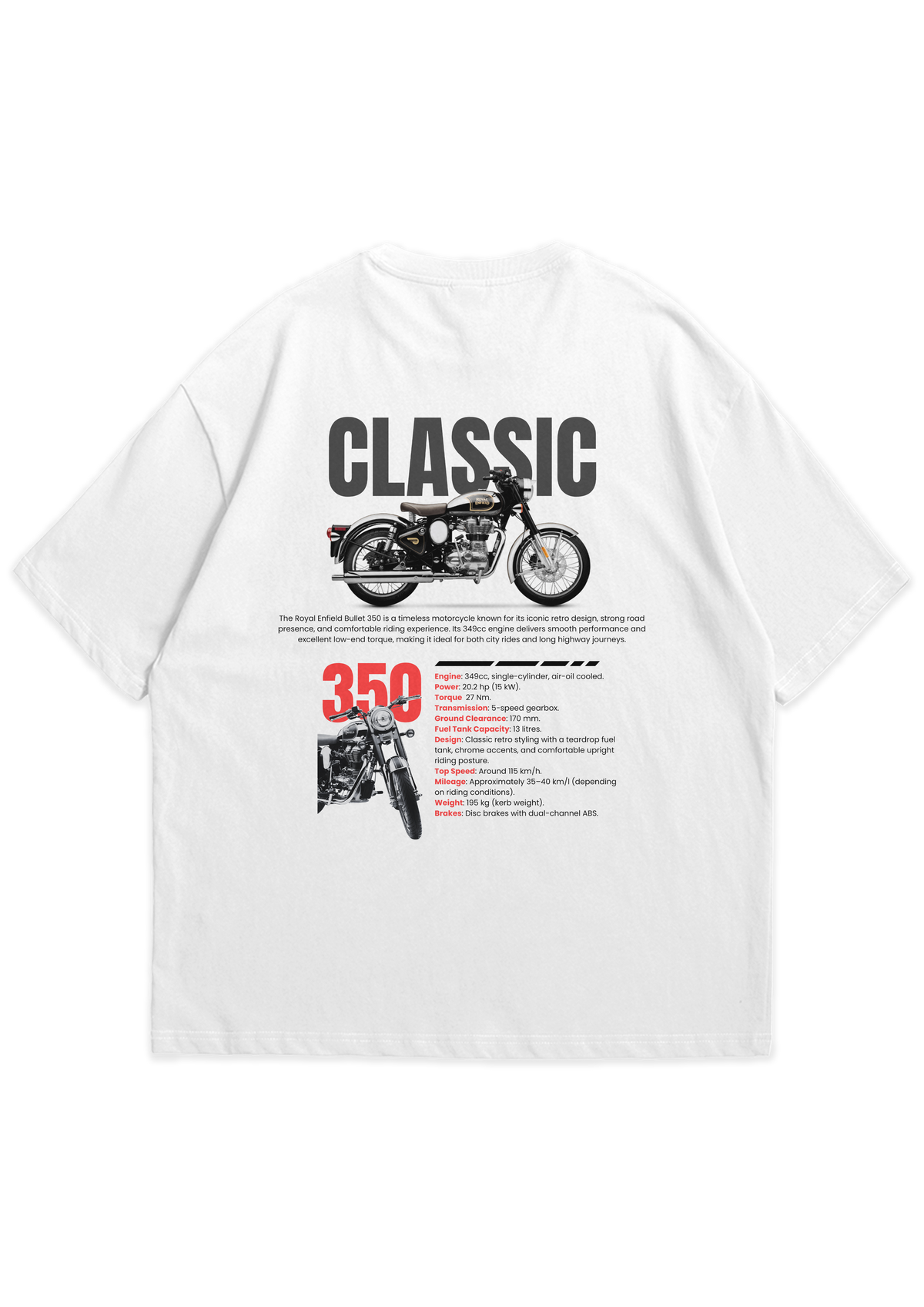 Royal Enfield Classic 350 — Oversized Graphic T-Shirt