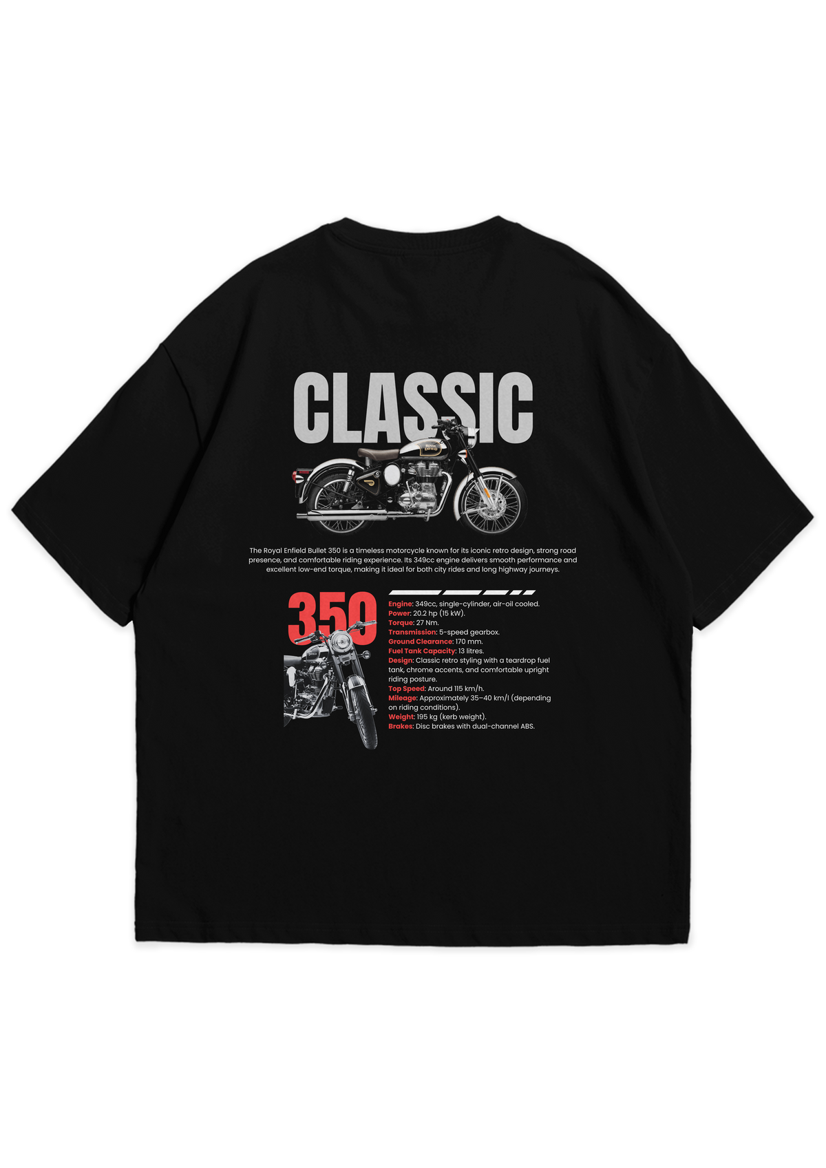 Royal Enfield Classic 350 — Oversized Graphic T-Shirt